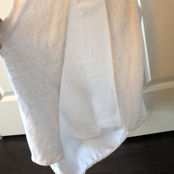 White tank with chiffon bottom and back - Picture 5 of 6